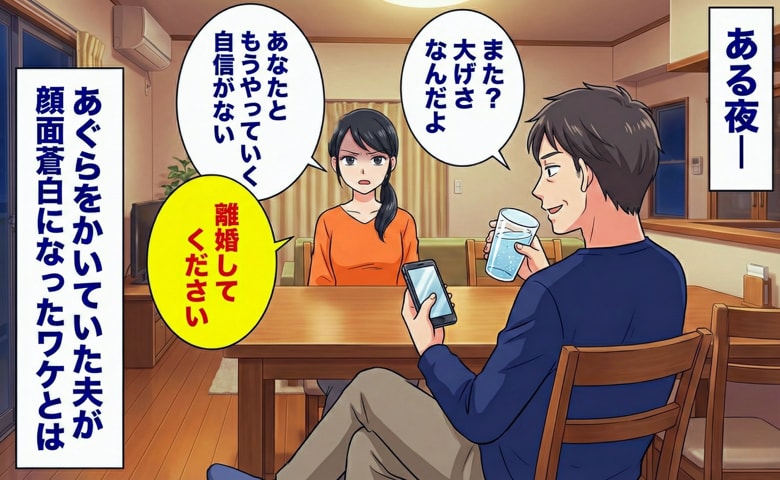 「離婚してください」我慢の限界で切りだした私…「大げさなんだよ」とあぐらをかく夫が顔面蒼白になったワケ