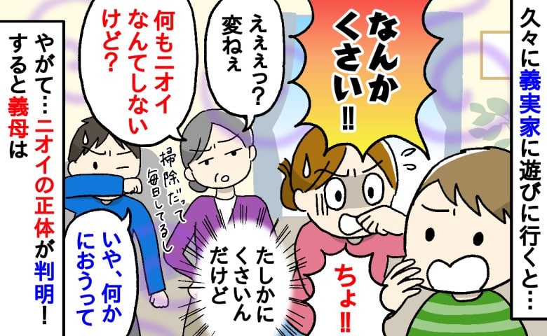 「なんかくさい！」義実家のリビングで娘が突然の一言！焦る私たちが突き止めたニオイの正体、そして義母の反応は