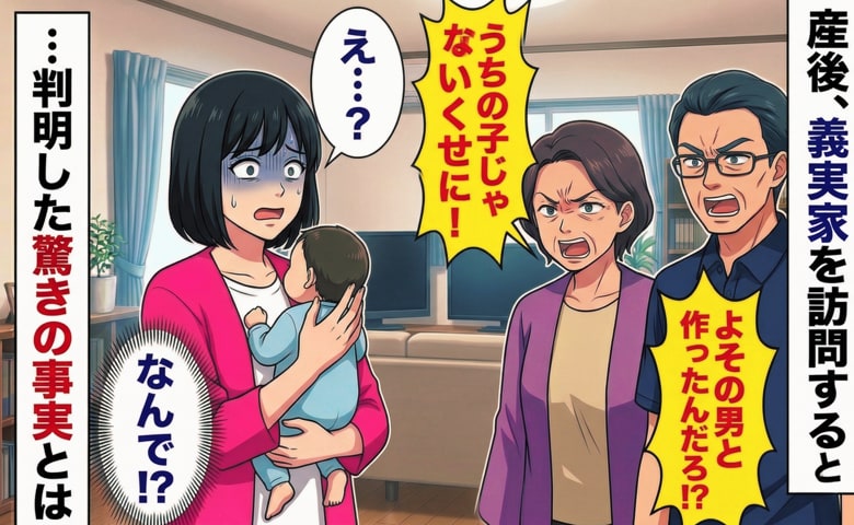 「うちの子じゃないんでしょ？」初対面の義両親に浮気を疑われ頭が真っ白に！いったいなぜ？→判明した驚きの事実とは