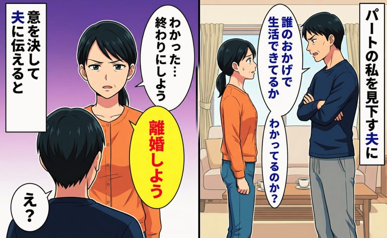 「誰のおかげで生活できてる？」見下す夫に限界！→3年耐え、離婚を宣言した私に夫が見せた思いもよらない反応とは