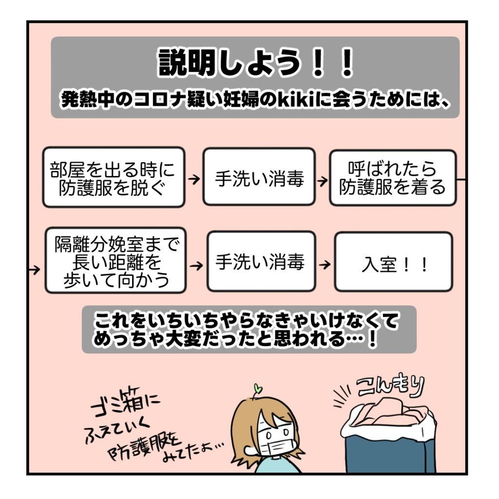 高熱のため隔離分娩室で出産します！／kiki