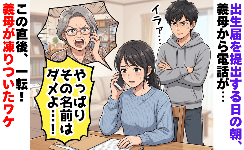 「やっぱりその名前はダメよ！」出生届を出す日の朝、ギリギリまで追い詰める義母→一転して凍りついたワケ