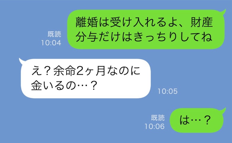 闘病中の私に夫が離婚宣告「余命わずかなのに財産分けるの！？」→不倫相手と再婚するつもりが勘違いで自滅！