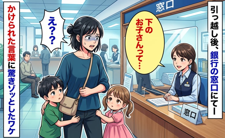 銀行の窓口で「下のお子さんって…」笑顔の女性が口にした一言にあぜん→私「なぜ知ってるの！？」ゾッとしたワケ