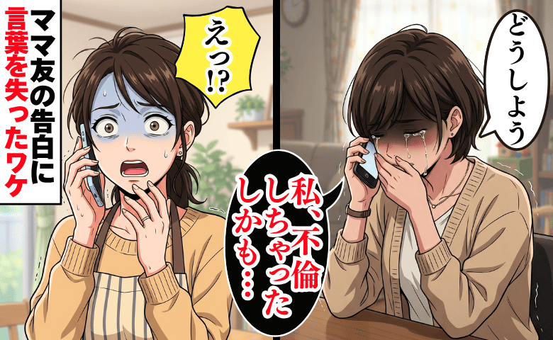ママ友「不倫しちゃった。しかも…」突然、涙声の電話→打ち明けられた内容に言葉を失ったワケ