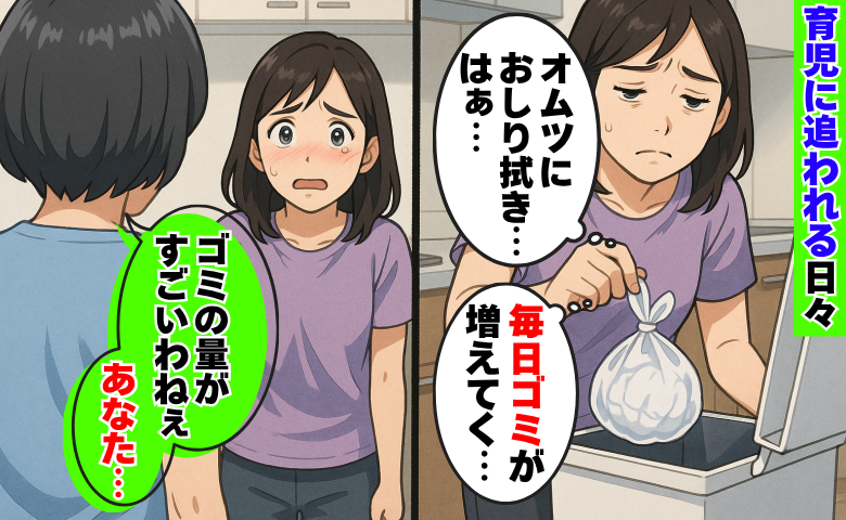 育児に追われる日々にため息⇒遊びに来た母が「うわ、すごいゴミの量」え？続いた言葉に救われたワケ