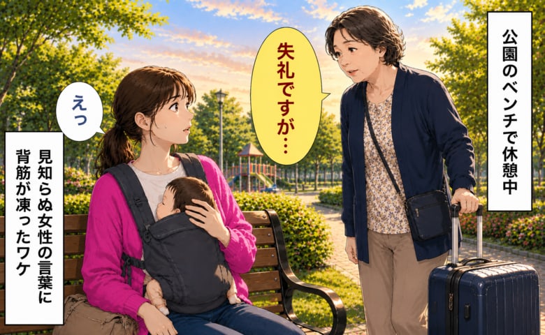 「失礼ですが……」公園のベンチで休憩中、娘を覗き込んだ見知らぬ女性→続く言葉に全身の血の気が引いたワケ