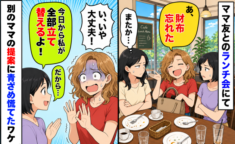 「あ、財布忘れた」いつもランチ代を払わないママ→「今日から私が全部立て替える！」提案に青ざめたワケ