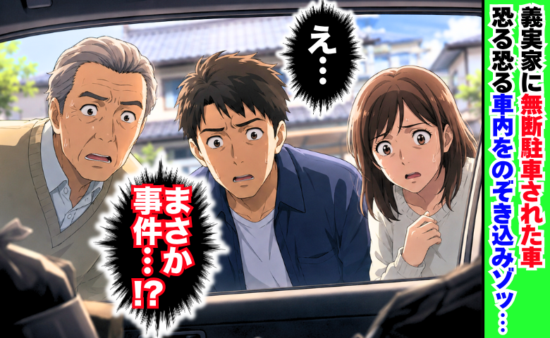 義父「すぐ来てくれ！駐車場に不審な車が…」駆けつけると車内にゾッ…→警察に通報。現れた持ち主は！？