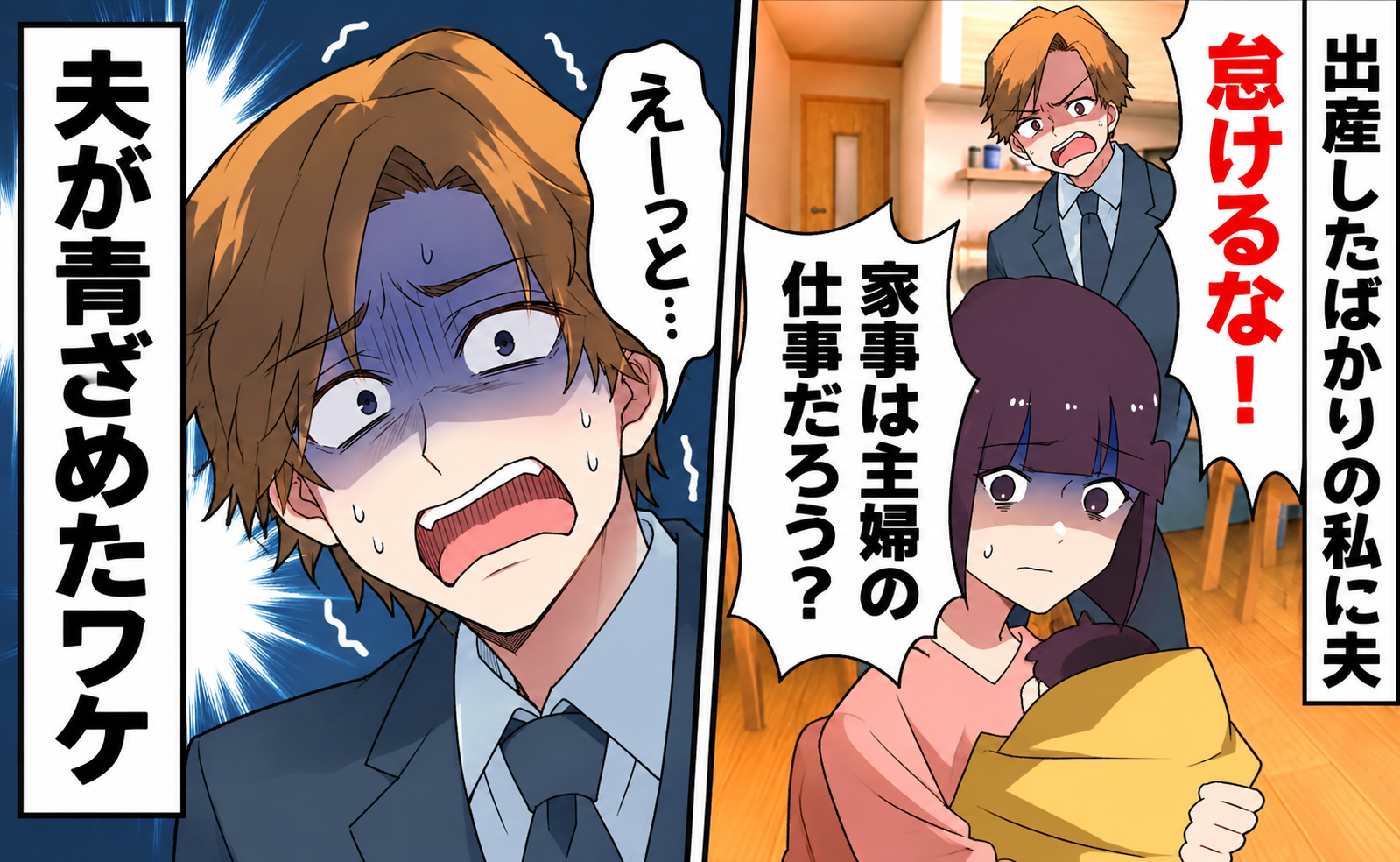 産後の妻を「怠け者」と罵る夫「専業主婦のくせに」もう限界！➡帰宅した夫が顔面蒼白に！そのワケは？