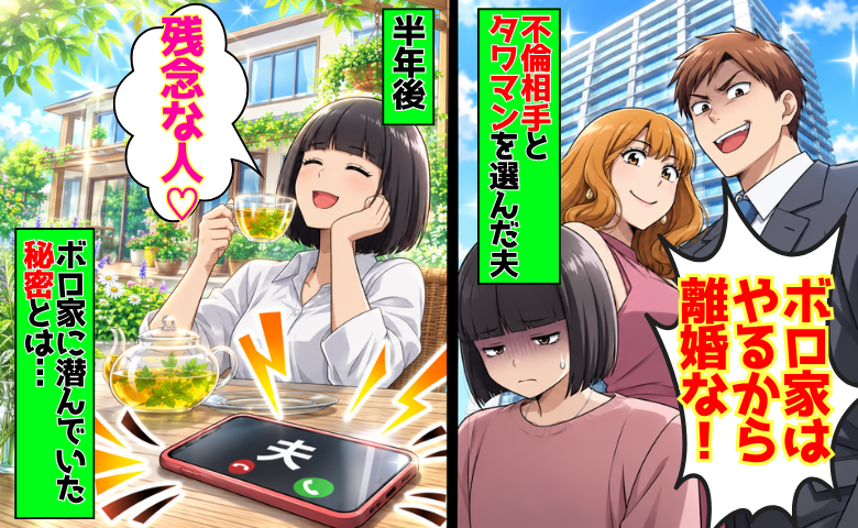 「お前とボロ家を捨てる！」不倫相手とタワマンを選んだ夫→半年後「残念ね♡」私は天国、元夫は地獄？