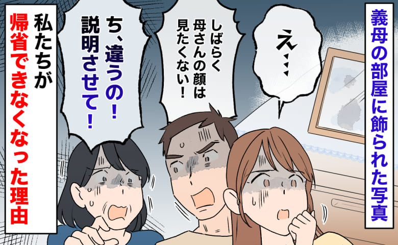 夫「母さんの顔は見たくない」義母「説明させて！」倒れた写真立てに悲鳴→うそ…？今も帰省できないワケ
