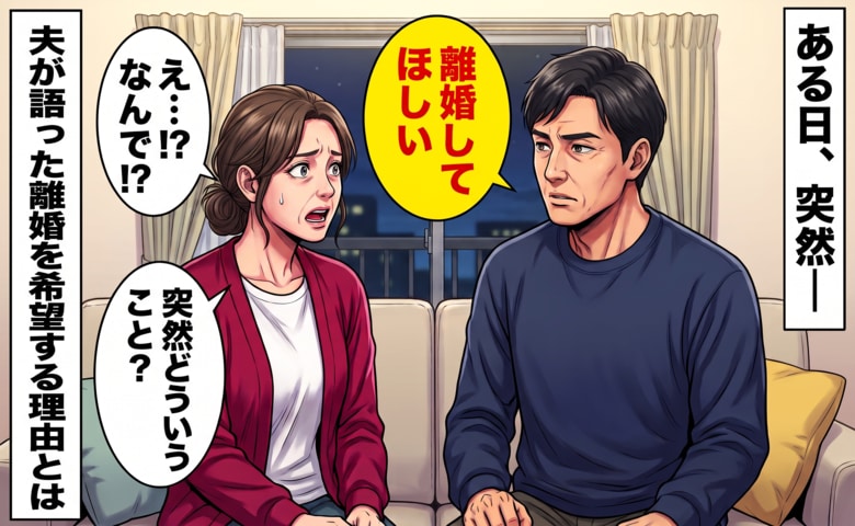 「離婚してほしい」ある夜、夫が突然の宣告→喧嘩もしていないのになんで！？…理由を聞くと耳を疑う一言が