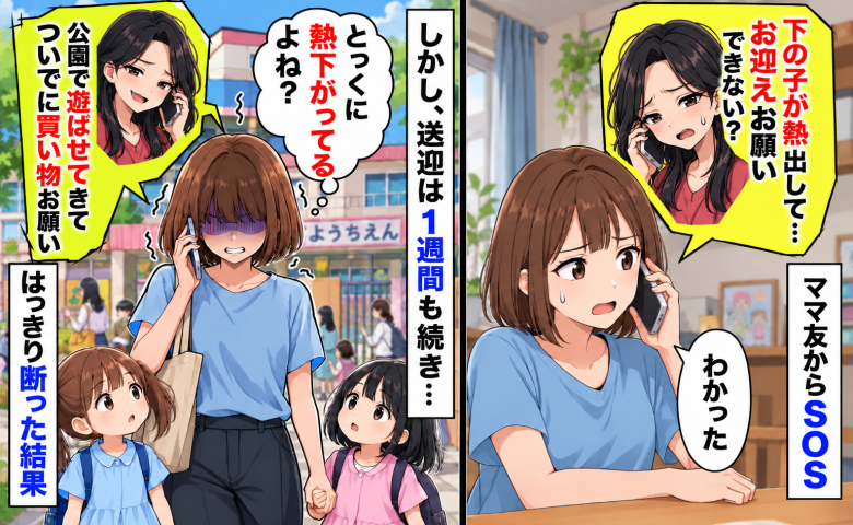 親切心で送迎を引き受けたら1週間続き「公園で遊ばせてきて！ついでに買い物も！」はっきり断った結果