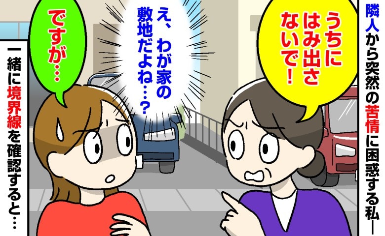 隣人「うちにはみ出さないで！」私「え、わが家の敷地だよね…？」隣人から駐車場の苦情→確認すると