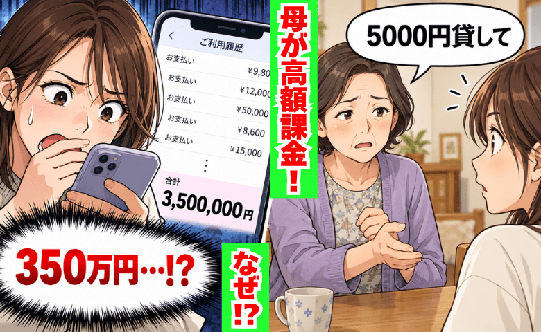 質素だった母が突然「5千円貸して」徐々に金額が増え…→1年後、スマホに350万円の履歴！課金先に絶句