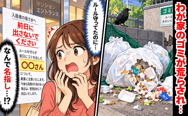 「前日にゴミ出さないで」出していないのに張り紙で名指し→「ルール守ってます」反論すると管理人は！？