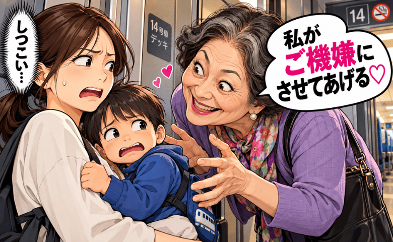 「私がご機嫌にさせてあげる♡」新幹線で2歳の息子に迫る女性→もう解放して！強く断ると表情が一変し！？