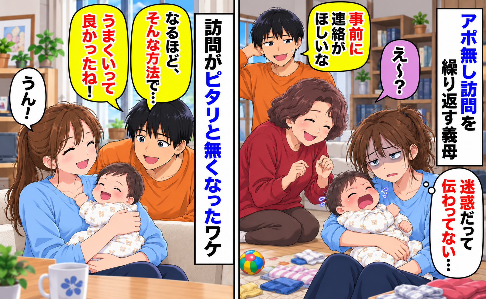 夫「来るなら事前に連絡を…」義母「え〜？」アポ無し訪問を繰り返され限界→訪問がピタリと止んだワケ