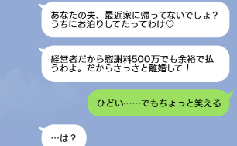 「あんたの旦那うちにお泊りしてたの♡」略奪婚を狙う幼なじみに「ちょっと笑えるんだけど」真実を知った彼女は…