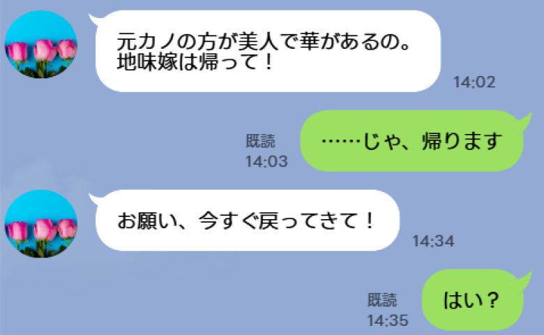 姉「元カノの方が華がある。地味嫁は帰って」私「じゃ、帰ります！」→30分後、声を震わせて義姉が頼んできたワケ