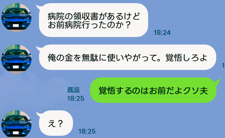 夫「病院代？俺の金を無駄に使いやがって覚悟しろ」私「お前がな」→ついにモラ夫に反撃した結果、夫の末路は
