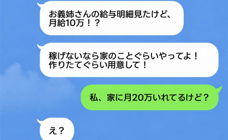 自称エリート義妹「稼げないなら家事くらいしてよ！料理は作りたてでしょ！」私「家に月20万入れてるけど？」→見下し義妹の末路
