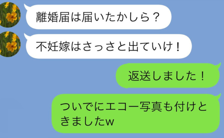 離婚届を送りつけてきた義母「子どもができない嫁はいらない！」エコー写真を返送♡事実を告げると…！