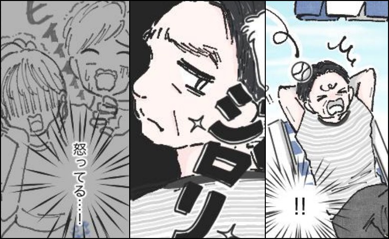 夏の浜辺。投げたボールが男性に直撃！「怒られる！」と思っていたら…思わぬ展開に
