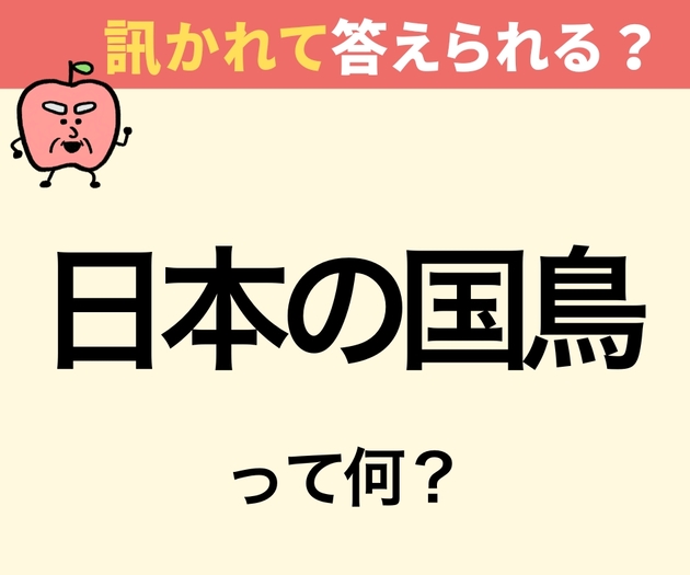 「日本の国鳥は？」【間違えたら恥ずかしい】「鶴…だよね？」→「知ったかぶりしてた…」