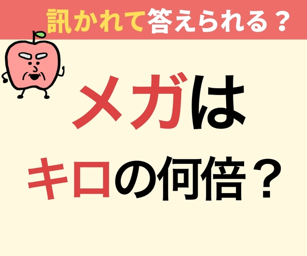 メガはキロの何倍?【社会人の新常識】「なんとなく使ってたけど、意味は知らないかも(涙)」