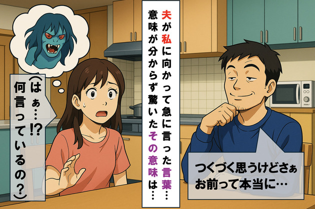 2人きりで会話してる時、夫がふとつぶやいた【意味不明な言葉】まさかの意味にゾッとした...