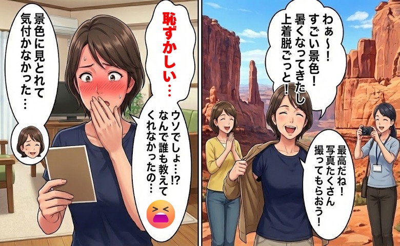 「ちょっと教えてよ…」海外の絶景で上着を脱いだ私。帰国後に写真を見て赤面したワケ【体験談】