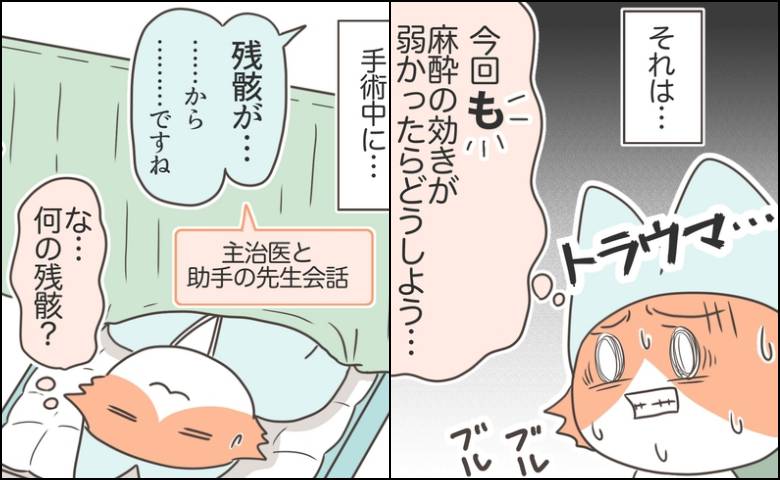 「麻酔が効かない」もん絶の記憶。恐怖の手術室で判明した筋腫の残骸 #貧血放置で子宮筋腫手術 4