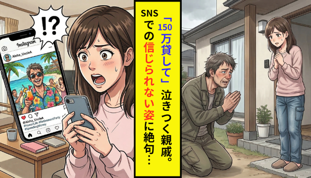 「150万貸して」と泣きつく親戚。SNSで見つけた“信じられない姿”に絶句…自業自得の顛末！