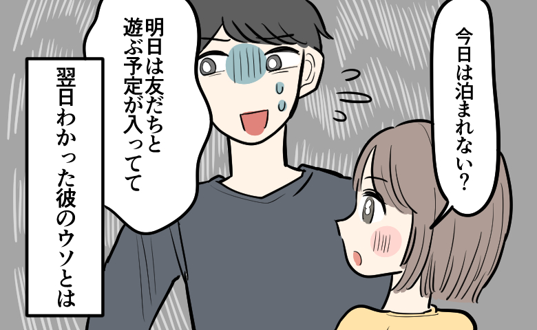私「今日は泊まれない？」彼「明日友だちと遊ぶ予定が」目を泳がせる彼にLINEしてわかったウソとは