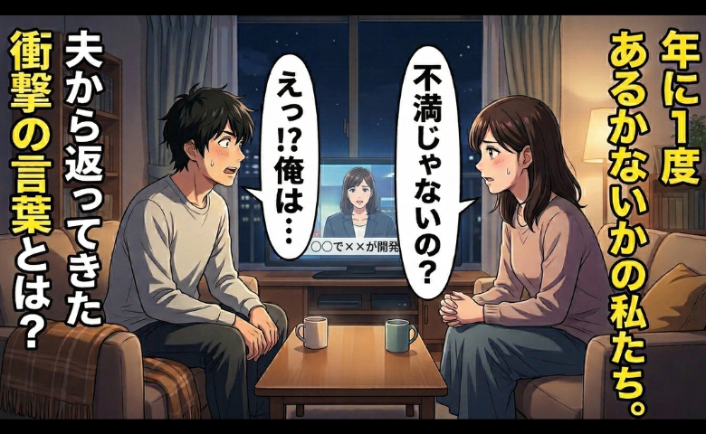 仲良しだけど年1回のレス夫婦。思いきって夫に「不満じゃない？」と聞いたら…思いもよらない反応が