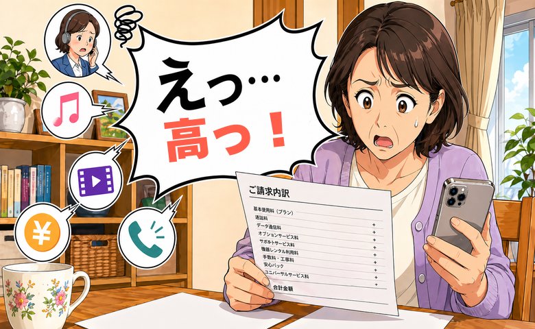 50代、スマホへ変更するも使いこなせないまま契約が増え…毎月の請求に驚いた話【体験談】
