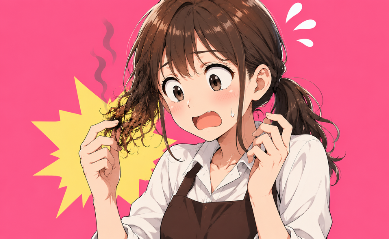 「なんだかおかしい…」⇒「か、髪が！」生理中だった人生初バイトで、あわや大惨事に！？