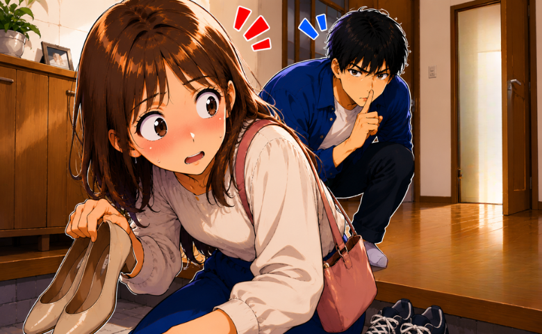 彼の実家でコソコソ…見つからないはずが！？⇒「あらぁ～！」会わないはずの人物と遭遇し赤面！