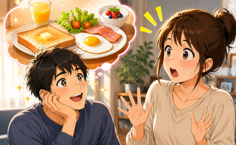 「妻の手作り朝食に憧れているんだ」夫の告白にビックリ！でも正直…無理！夫に伝えると！？