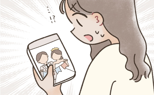 「やっちゃった…」結婚式の前撮りでまさかの大失敗！写真を見ると…「たしまし婚結」！？