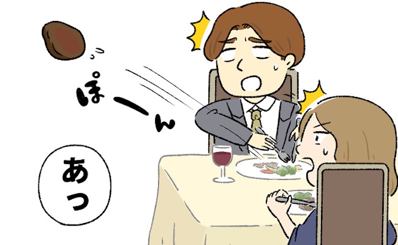 記念日の高級フレンチで悲劇！彼がメインの肉料理を食べようとしたら…ナイフが滑ってしまい！？