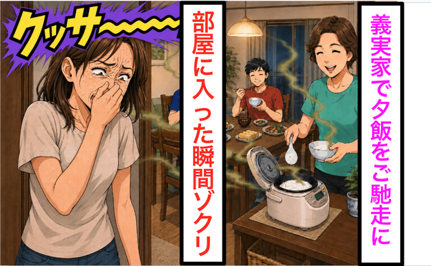「温かいうちに食べて♪」義母が笑顔で用意した夕飯→リビングに入った瞬間「うっ、クサイ！」強烈な異臭の“まさかの原因”に背筋が凍ったワケ