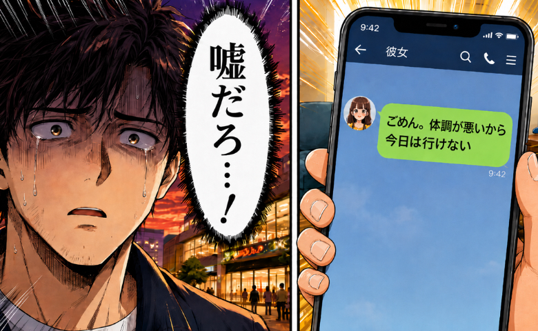 「今日は行けない」体調不良でドタキャンした彼女。夕方…街中で彼女の信じられない姿を見かけた！？