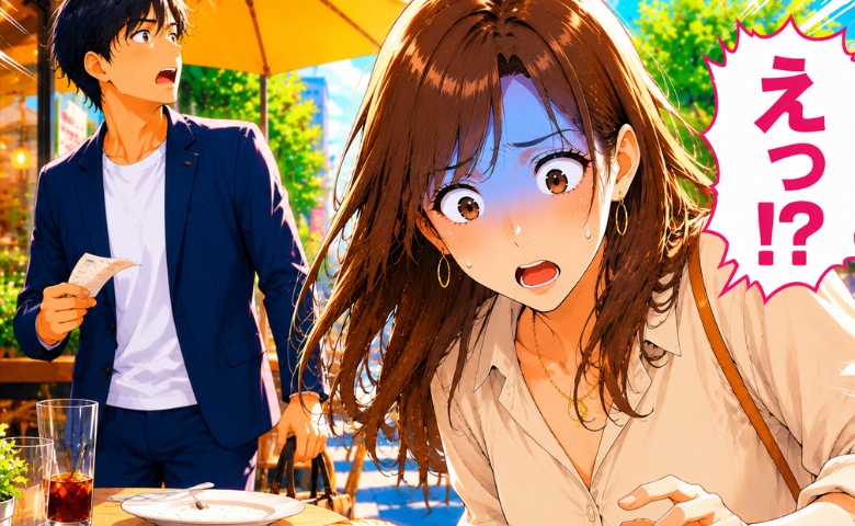 気になっていた男性と2人で食事。思わぬ幸運♡だったハズが…「うそ…！」一瞬で焦る事態に