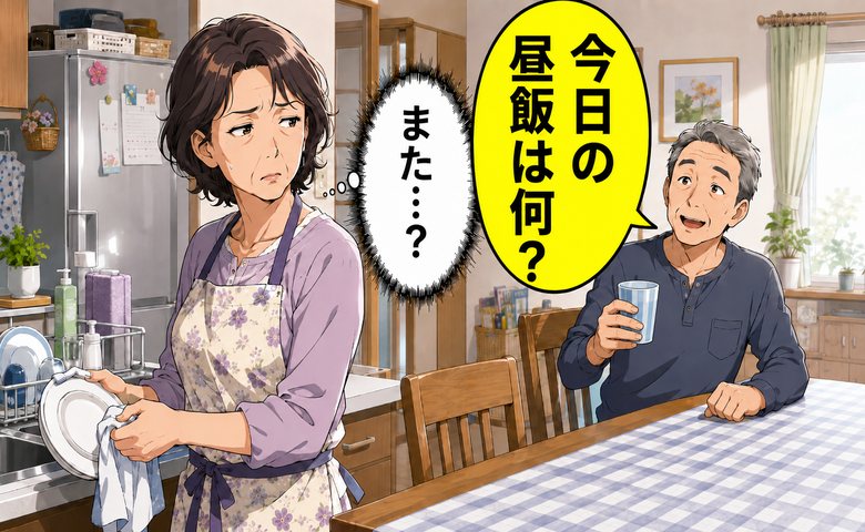 「今日の昼飯は何？」定年後の夫の言葉が重荷に…毎日の昼食作りに悩む私が放ったひと言は【体験談】