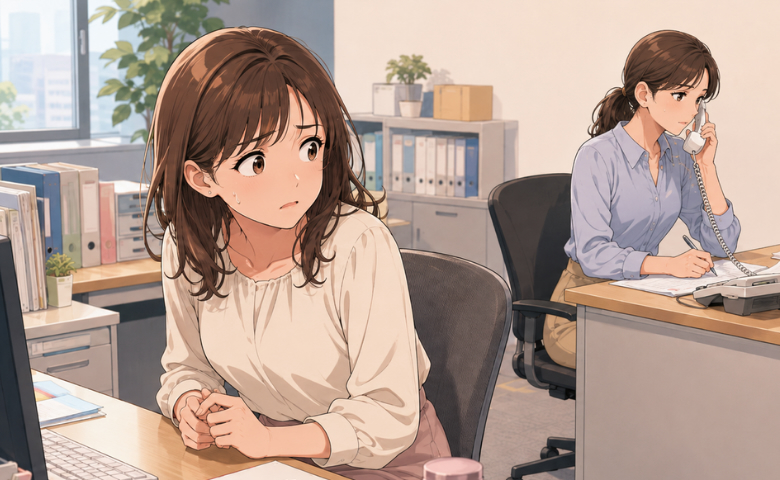 職場には同僚と私の2人だけ。生理2日目。完全にトイレのタイミングを逃して「漏れたらどうしよう…」