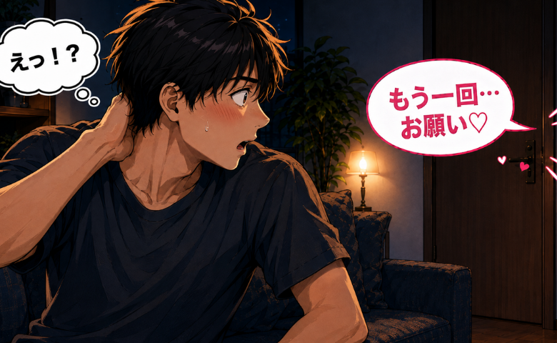 「もう一回…お願い♡」彼女の部屋からあやしい声が。「なんだ、ゲームか…」と安心した数日後！？