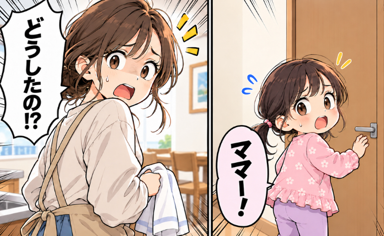 「あーー！ママー！」トイレに入った娘が…絶叫！？慌てて向かうと、トイレの床に落ちていたのは！？